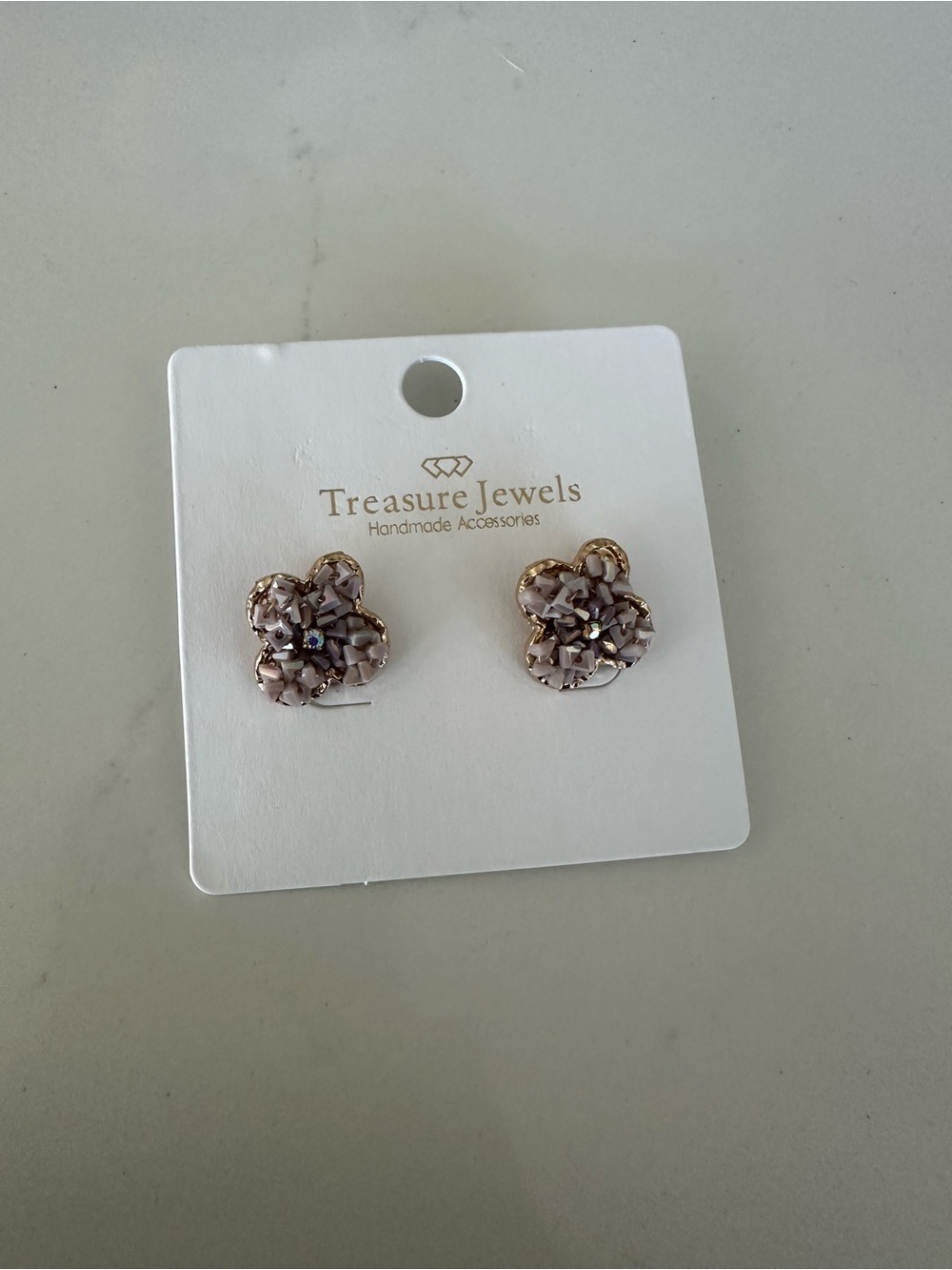 Treasure Jewels Pink Floral Earrings